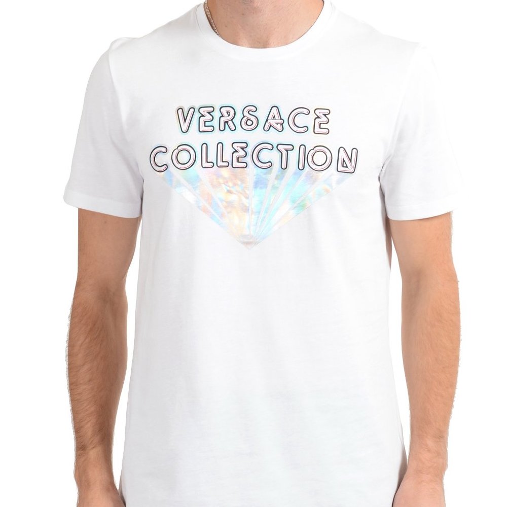 Versace Collection White Graphic Crewneck T-Shirt